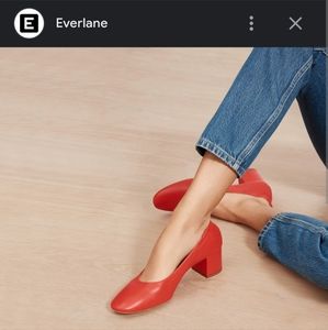 Everlane, shoes, every day heels, Italian Leather, red